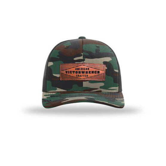 Victorwrench trucker hat in woodland camo